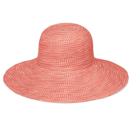 Wallaroo Hat Company Women's Scrunchie Hat Coral/White Dots