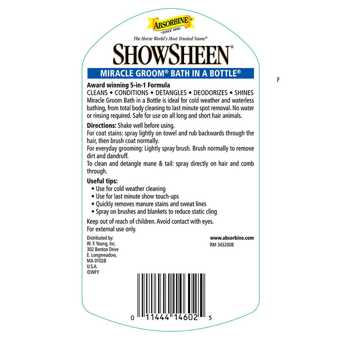 Absorbine ShowSheen Miracle Groom Spray - 32oz.