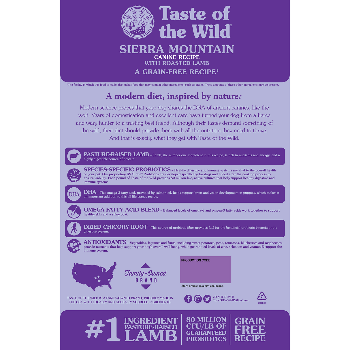 Taste of the Wild Sierra Mountain Canine Recipe with Roasted Lamb - 14 LB