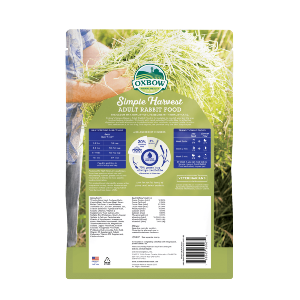 Oxbow Animal Health Simple Harvest Adult Rabbit Food - 4lb.