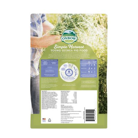 Oxbow Animal Health Simple Harvest Young Guinea Pig Food - 4lb.
