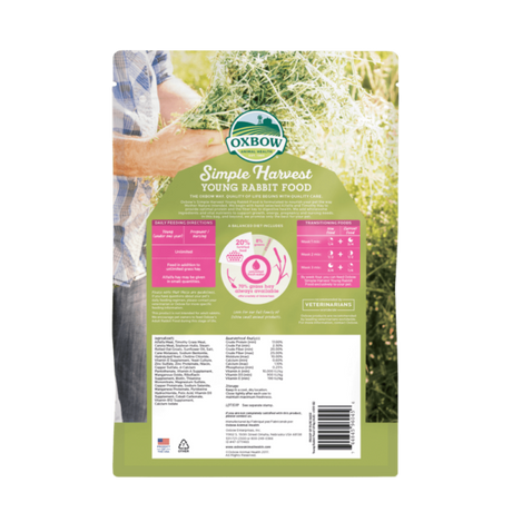 Oxbow Animal Health Simple Harvest Young Rabbit Food - 4lb.