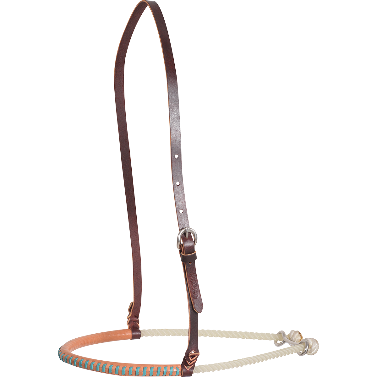 Martin Saddlery Single Rope Noseband - Turquoise Lace