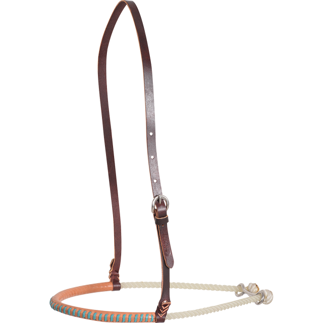 Martin Saddlery Single Rope Noseband - Turquoise Lace