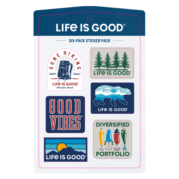 Life Is Good Outdoor Six-pack Sticker Pack Multi