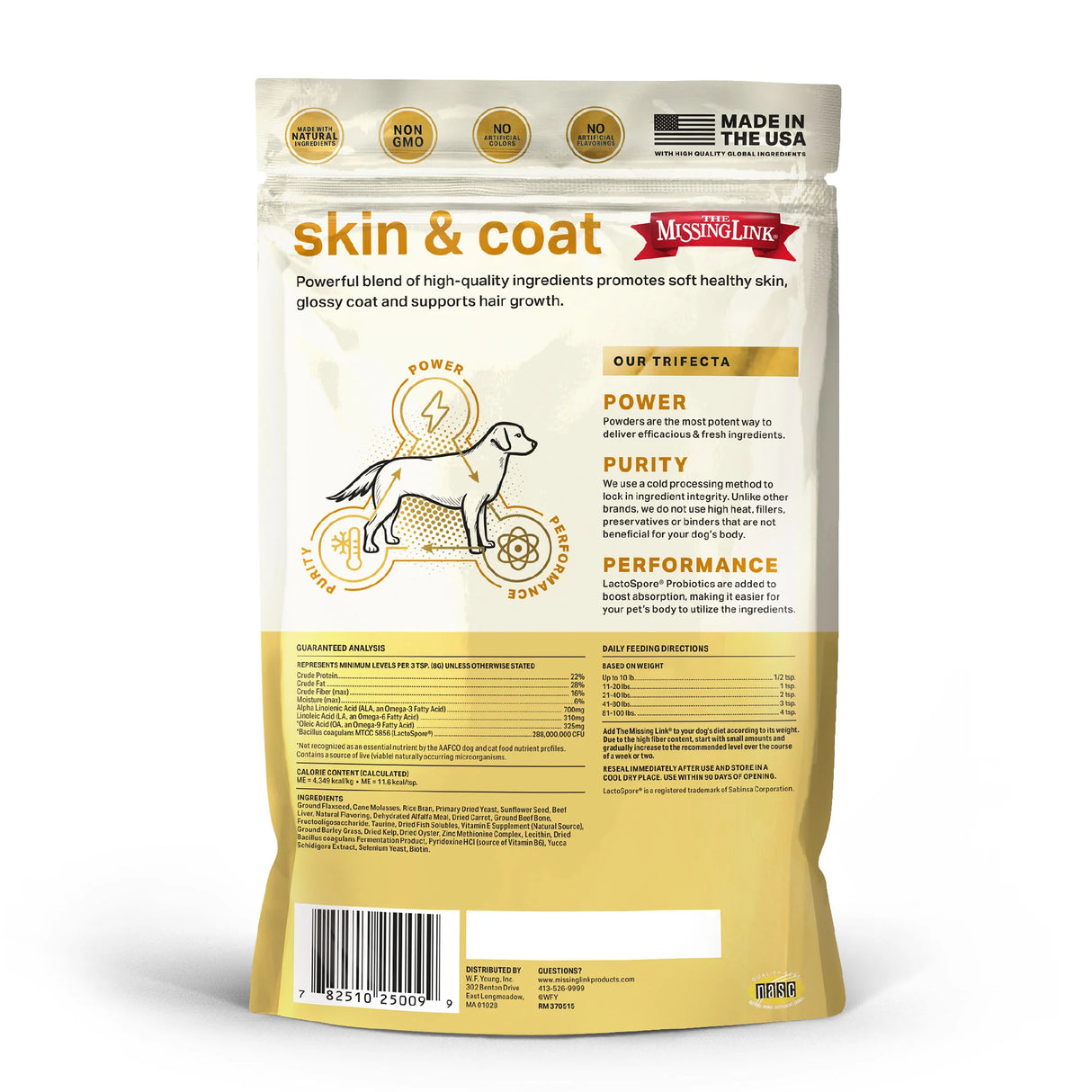 The Missing Link Skin & Coat Superfood Supplement Powder for Dogs - 1lb.