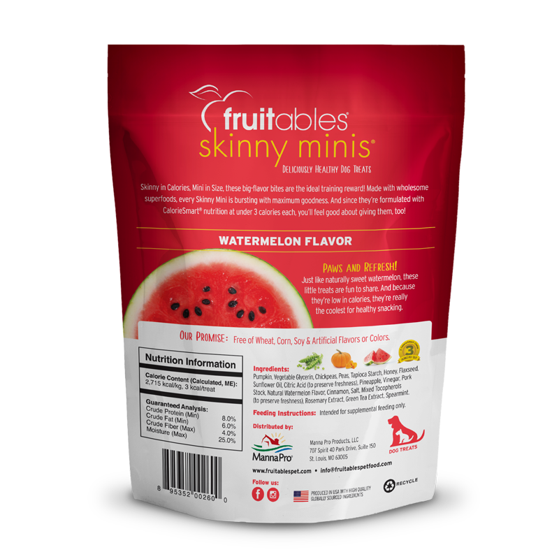 Fruitables Skinny Minis Dog Treats - Watermelon - 5oz