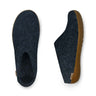 Glerups Slip-On with Natural Rubber Sole - Denim/Honey Denim/Honey