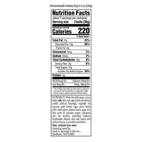 Lindt Lindor Holiday Snickerdoodle Truffle Bag