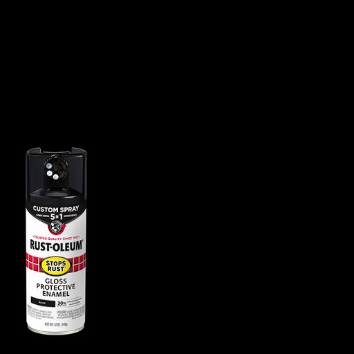 Rustoluem Stops Rust Protective Enamel with Custom 5-in-1 Spray Paint - Black