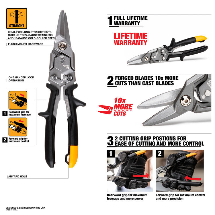 ToughBuilt Straight Cut Aviation Snips