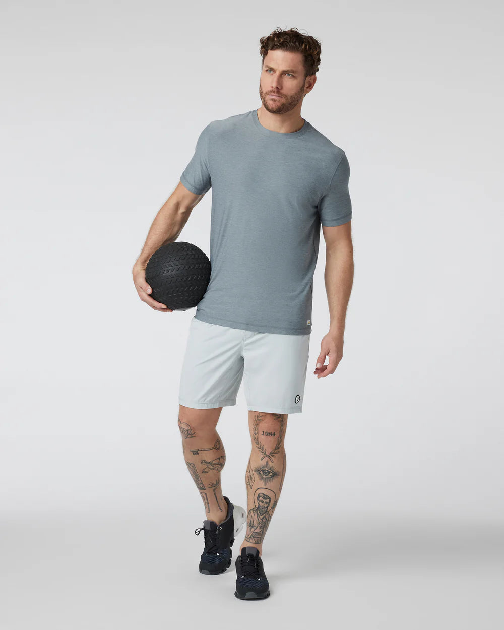 Vuori Strato Tech Tee - Dusty Blue Heather