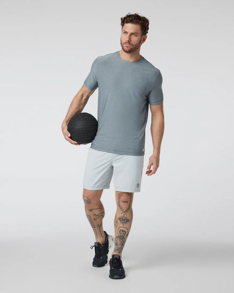 Vuori Strato Tech Tee - Dusty Blue Heather