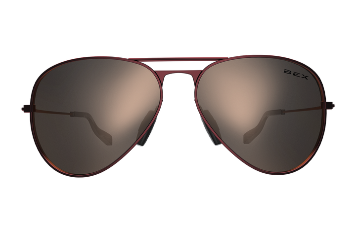 BEX Wesley Sunglasses Burgundy / Gray (rose Gold Flash)