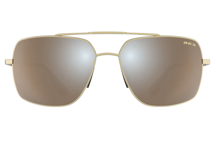 BEX Wing Sunglasses Matte Gold / Brown (silver flash)