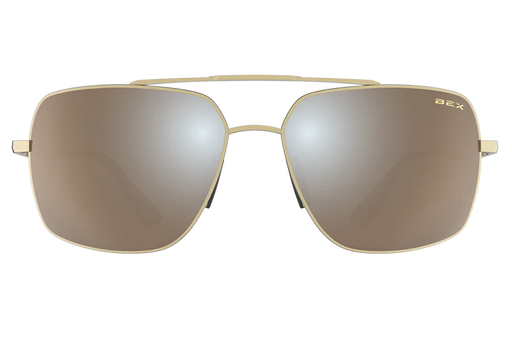 BEX Wing Sunglasses Matte Gold / Brown (silver flash)