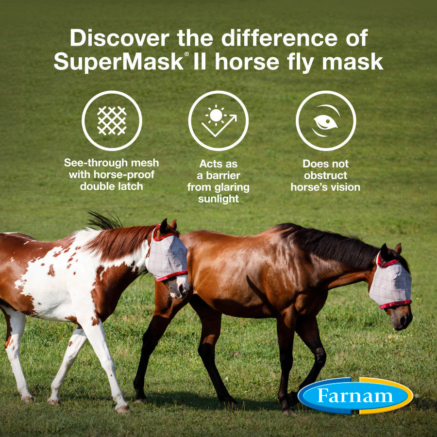 Farnam Companies SuperMask II Horse Fly Mask without Ears - Various Sizes