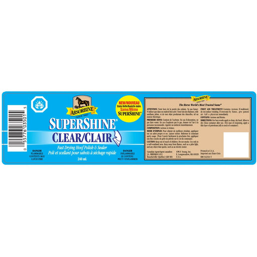 Absorbine SuperShine Clear Hoof Polish & Sealer with Brush - 8oz.