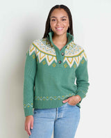 Toad & Co Women's Moss Point Henley Sweater - Ivy Fair Isle Ivy Fair Isle