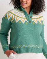 Toad & Co Women's Moss Point Henley Sweater - Ivy Fair Isle Ivy Fair Isle