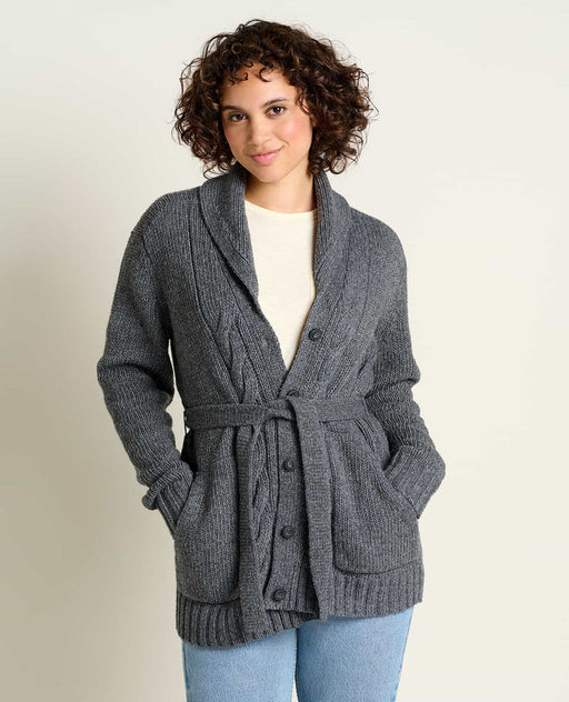 Toad & Co Women's Ginn Cable Cardigan Black heather