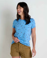 Toad & Co Womens Primo Short Sleeve Crew - Blue Jay Ladybug Print Blue Jay Ladybug Print