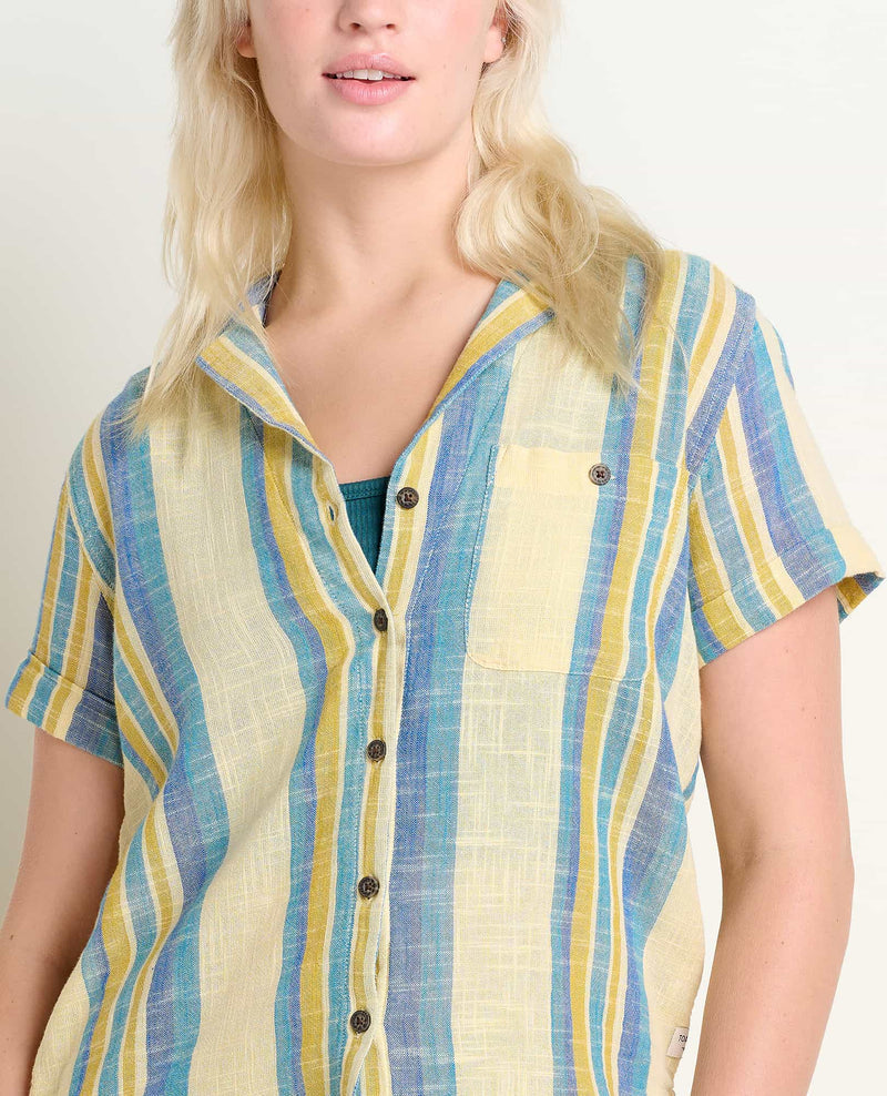 Toad & Co Women's Camp Cove Short-Sleeve Shirt - Barley Stripe Barley Stripe