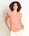 Toad & Co Women's Rufflita II Tee - Papaya Papaya