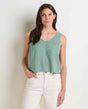 Toad & Co Taj Hemp Button Back Tank II - Sagebrush Dobby Sagebrush Dobby
