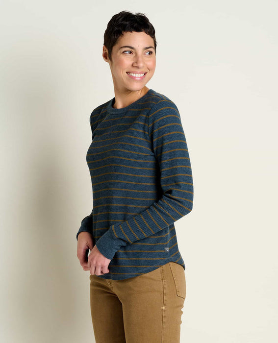 Toad & Co Women's Foothill Ls Crew Midnight stripe
