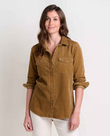 Toad & Co Women's Scouter Cord Long-Sleeve Shirt - Honey Brown Honey Brown