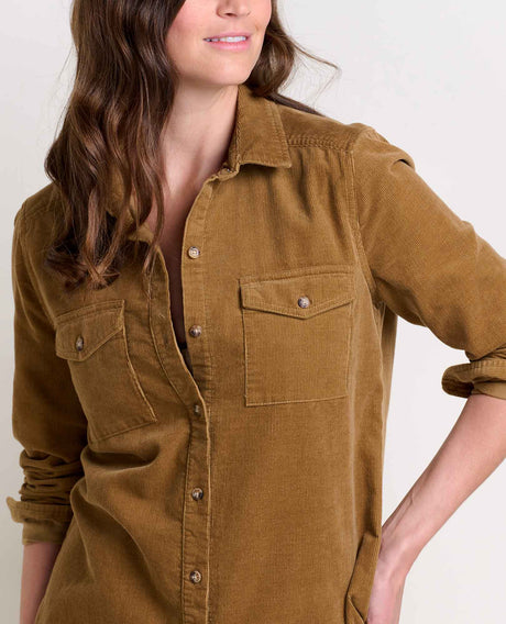 Toad & Co Women's Scouter Cord Long-Sleeve Shirt - Honey Brown Honey Brown