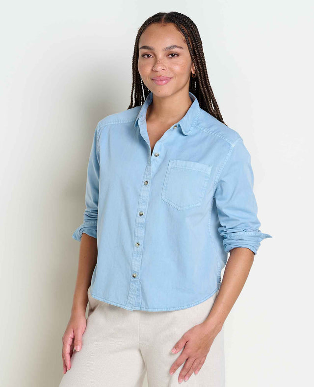 Toad & Co Arroyo Twill Boxy Long Sleeve Shirt - Skyway Skyway