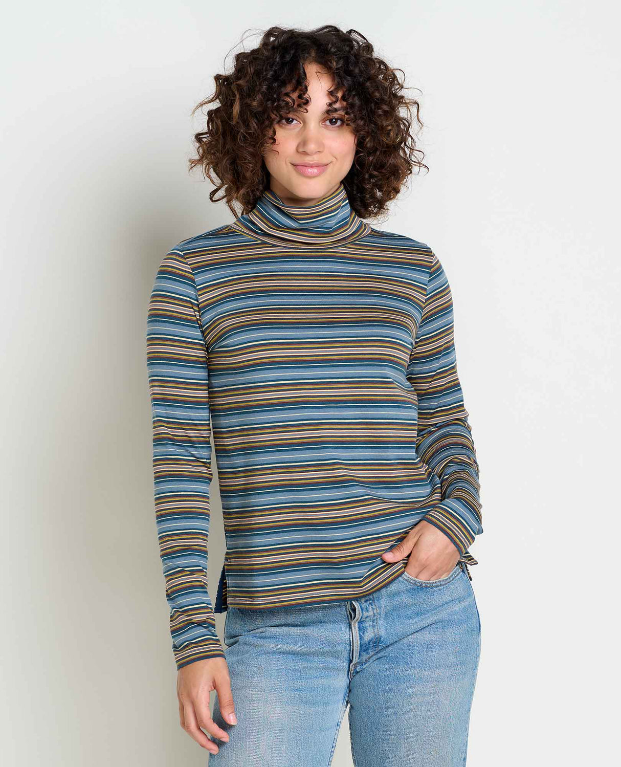 Toad & Co Women's Maisey Long-Sleeve Turtleneck - North Shore Stripe North Shore Stripe