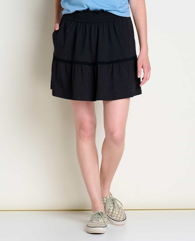 Toad & Co Women's Marigold Ruffle Skirt - Black Black