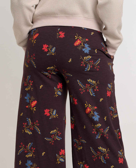 Toad & Co Women's Chaka Wide Leg Pant - Carob Bouquet Print Carob Bouquet Print