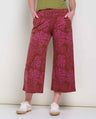 Toad & Co Women's Chaka Wide Leg Pant - Violet Leaf Print Violet Leaf Print