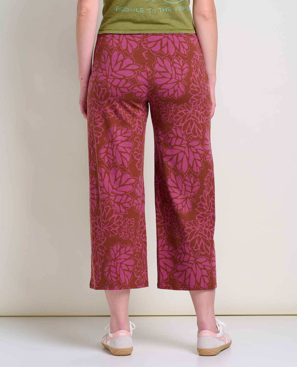 Toad & Co Women's Chaka Wide Leg Pant - Violet Leaf Print Violet Leaf Print