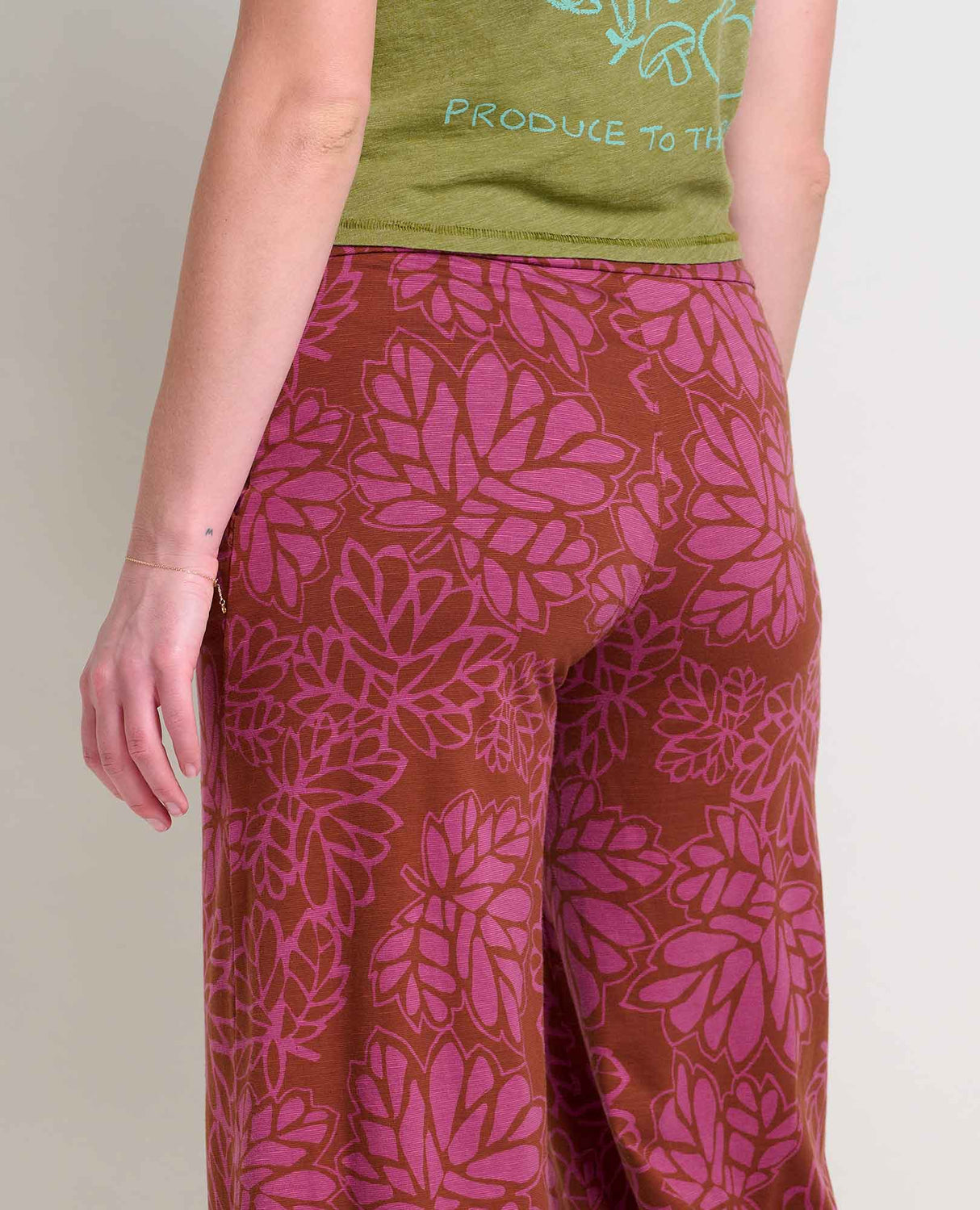 Toad & Co Women's Chaka Wide Leg Pant - Violet Leaf Print Violet Leaf Print