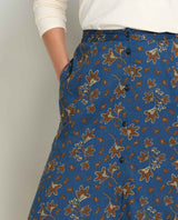 Toad & Co Women's Manzana Paneled Midi Skirt - Midnight Leaf Print Midnight Leaf Print