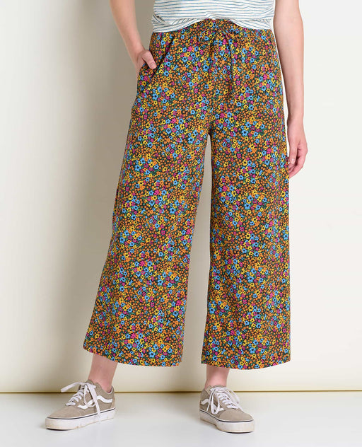 Toad & Co Women's Sunkissed Wide Leg Pant II - Black Micro Floral Print Black Micro Floral Print