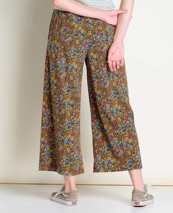 Toad & Co Women's Sunkissed Wide Leg Pant II Black Micro Floral Print