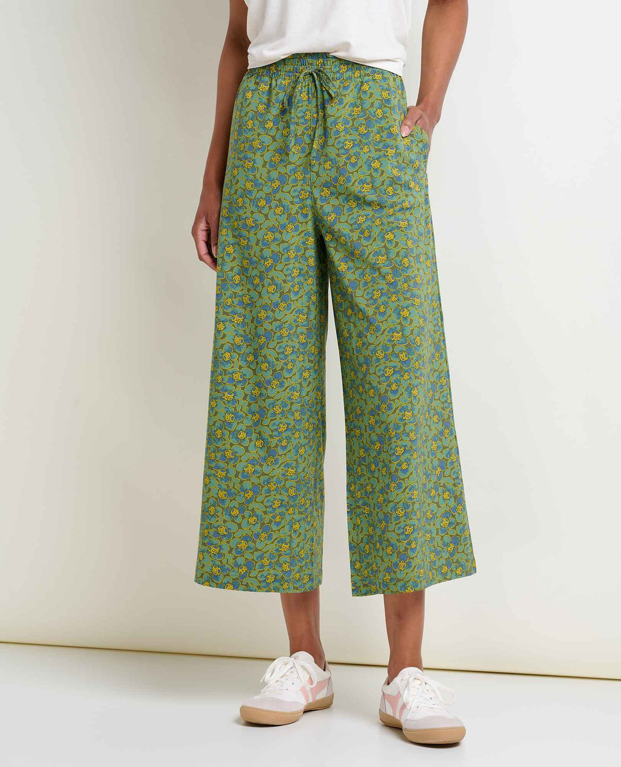 Toad & Co Sunkissed Wide Leg Pant - Epidote Camellia Print Epidote Camellia Print