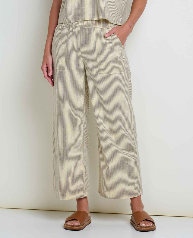 Toad & Co Taj Hemp Wide Leg Pant - Barley Railroad Stripe Barley Railroad Stripe