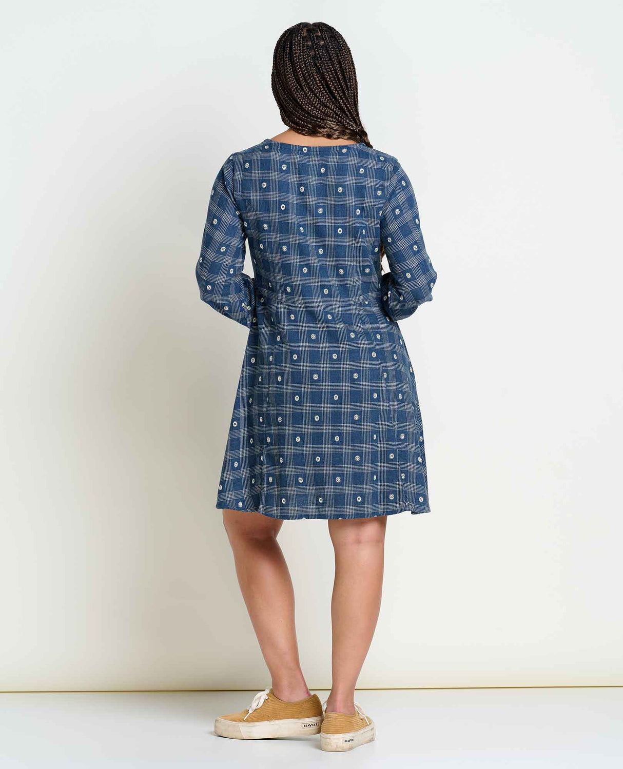 Toad & Co Women's Maple Button Front Long-Sleeve Dress - Navy Small Dobby Navy Small Dobby