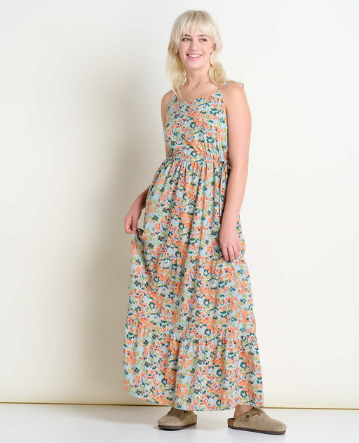 Toad & Co Women's Sunkissed Tiered Sleeveless Dress - Papaya Geranium Print Papaya Geranium Print