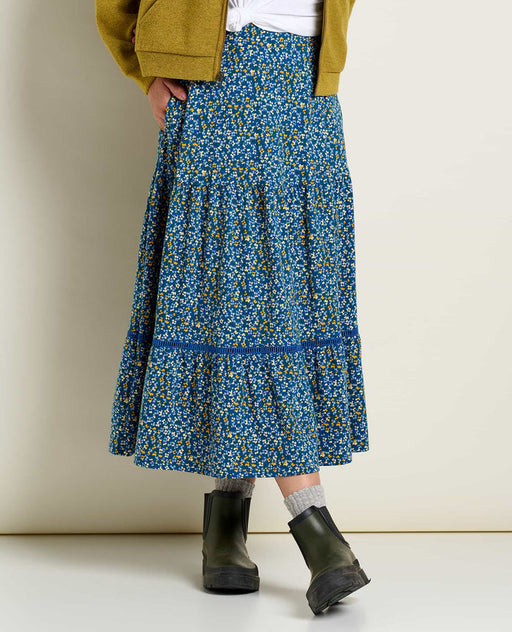 Toad & Co Women's Marigold Tiered Midi Skirt Cornflowerditsyprint