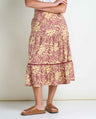 Toad & Co Marigold Tiered Midi Skirt - Purple Agate Garden Print Purple Agate Garden Print
