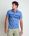Toad & Co Mens Primo Short Sleeve Polo - Kyanite Chest Stripe Kyanite Chest Stripe