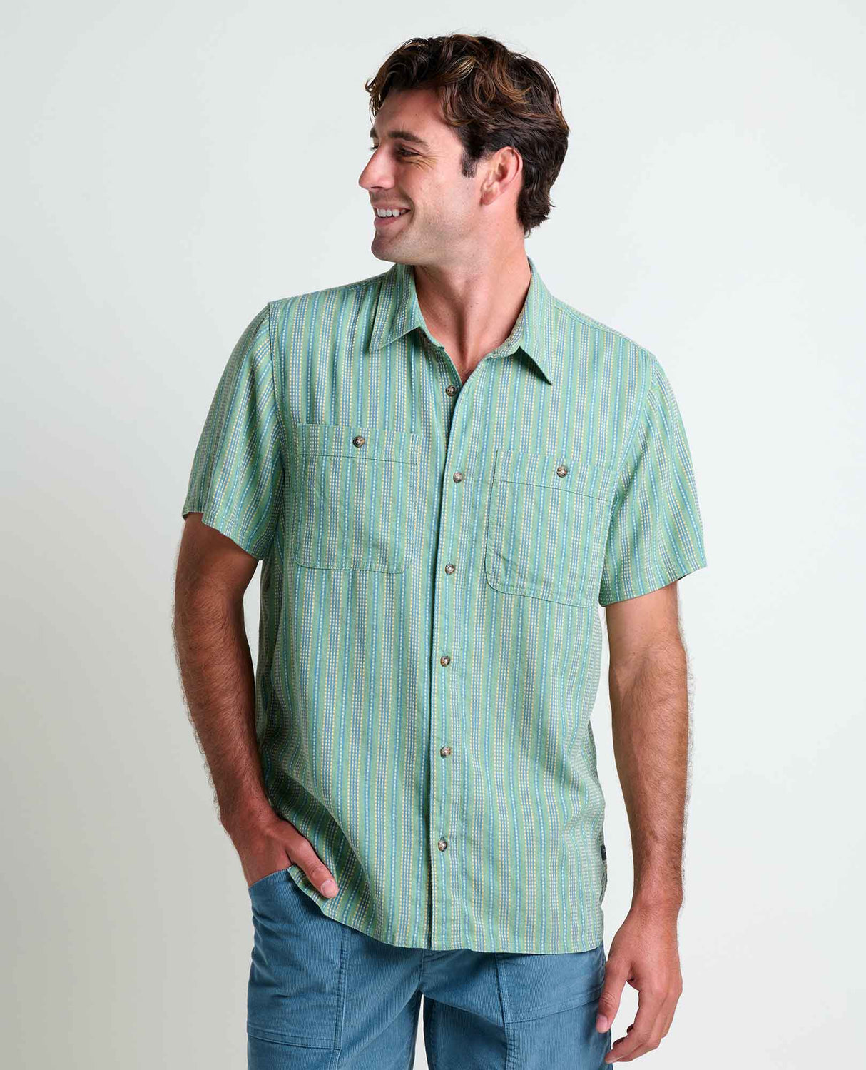 Toad & Co Taj Hemp Short Sleeve Shirt - Sagebrush Dobby Sagebrush Dobby